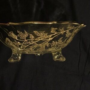 SILVER City Flanders Poppy silver overlay dish.